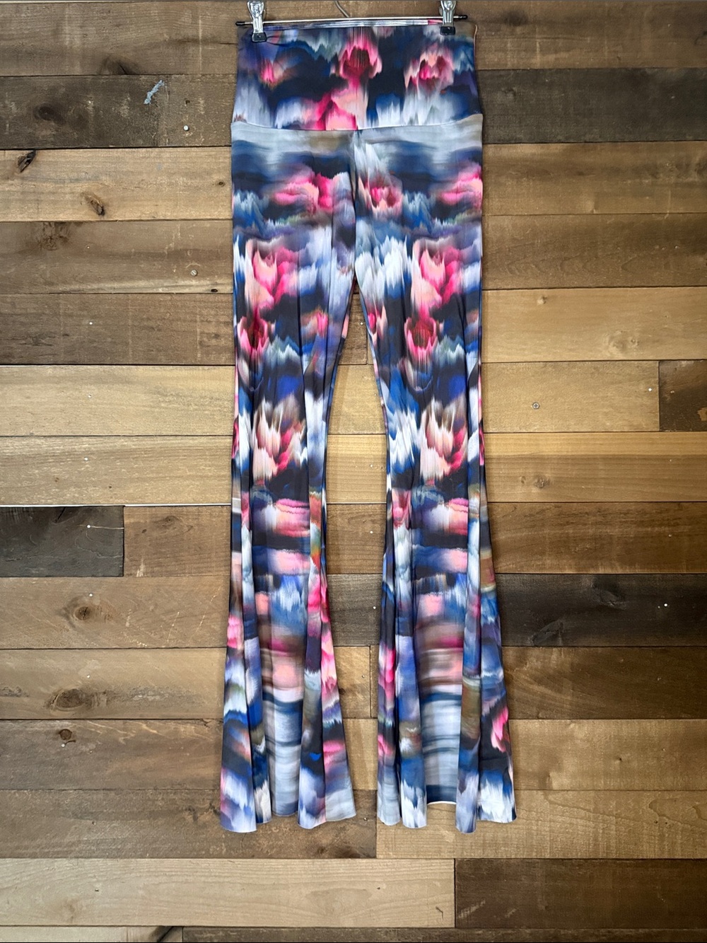 Onzie Navy, Pink & White Abstract Flared Leggings
